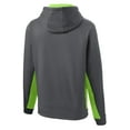 thumbnail image 6 of Sport-Tek Sport Wick Fleece Colorblock Hooded Pullover-XS (Dark Smoke Grey/ Lime Shock), 6 of 6