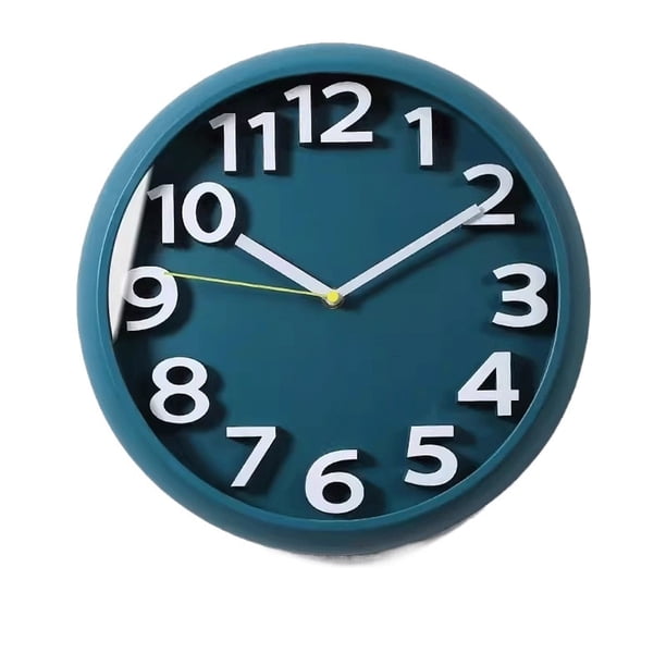 Reloj de pared silencioso de cuarzo for el hogar, sala de estar, reloj de pared redondo naranja simple, adecuado for sala de estar, estudio, oficina