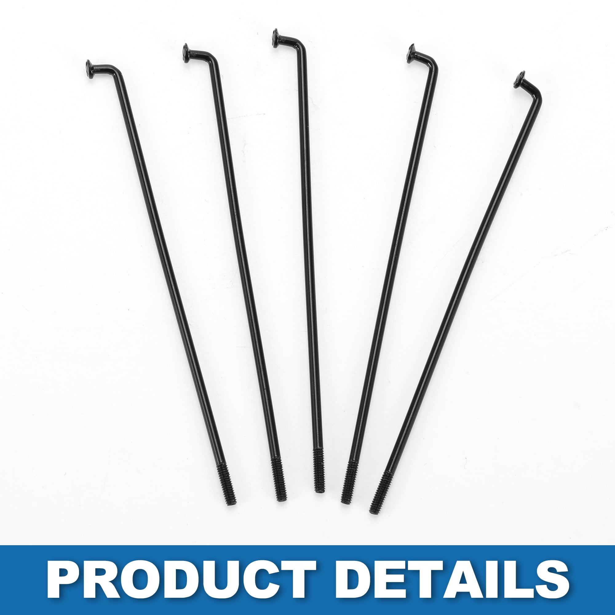 Unique Bargains 36Pcs Bicycle Spokes 14G Mountain Bike Spokes Steel Black 4.25"