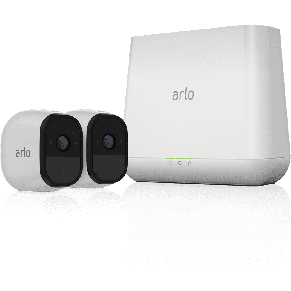Arlo Pro Security Camera System with Siren - 2 Rechargeable Wire-Free HD Cameras with Audio, Indoor/Outdoor, Night Vision (VMS4230)