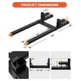 thumbnail image 6 of Aoile 60" Clamp on Pallet Forks with Adjustable Stabilizer Bar, Quick Attach Forks for Tractor Attachments & Loader Bucket, 2000lbs Capacity, Black, 6 of 7