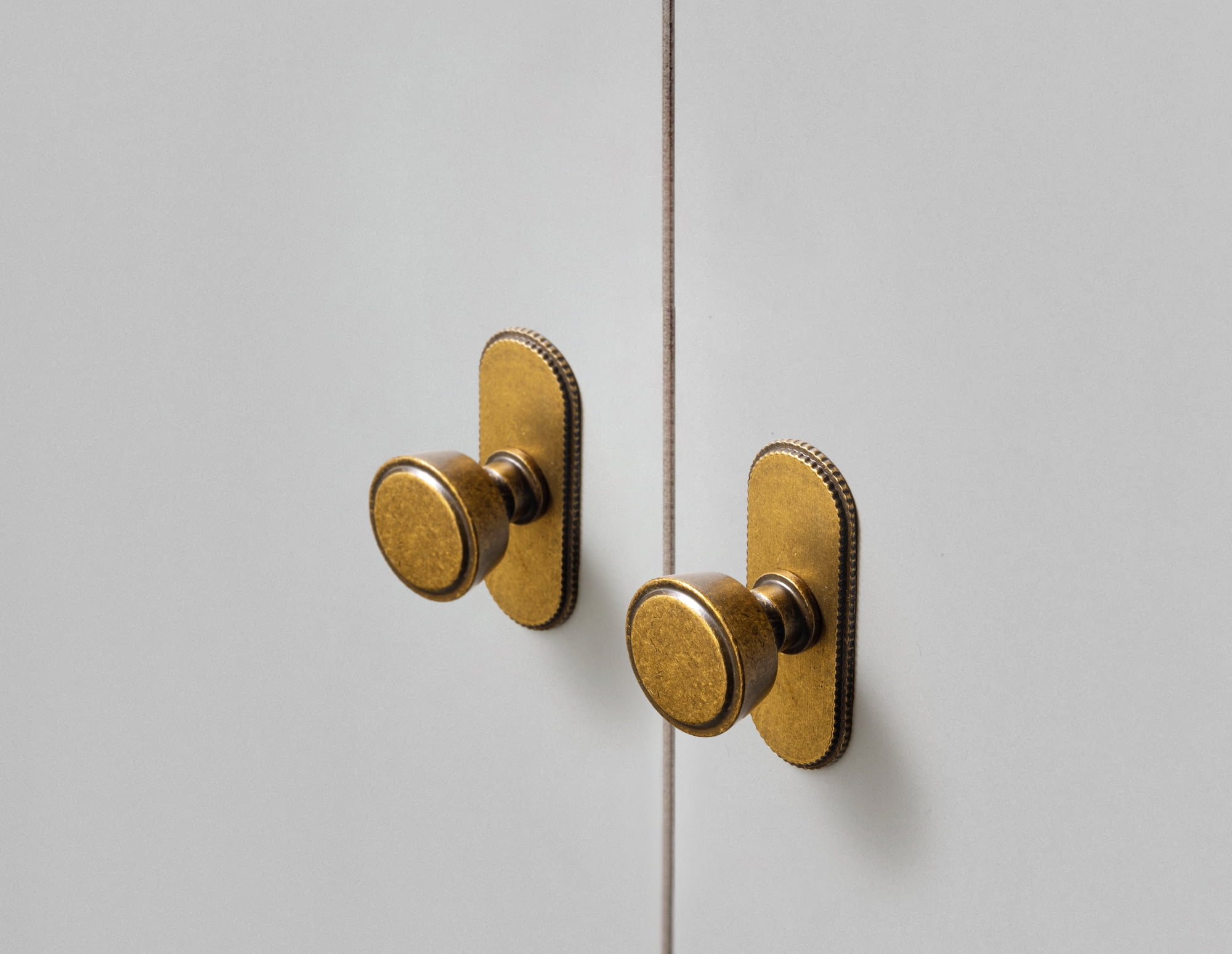 Goo-Ki Antique Brass Cabinet Drawer Knobs with Backplate or Spacer Zinc Alloy Kitchen Hardware, 6 Pack Single Hole Cabinet Pull Handles,2231-G019