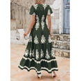 thumbnail image 2 of Vestido largo PRETTYGARDEN para mujer, verano 2025, cuello en V, estampado floral, 2 of 7