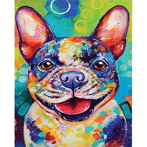 Diamond Painting (DE6713) 5D Kit Rhinestone DIY Colorful Dog Square Craft 40x50cm FLhrweasw Nuevo