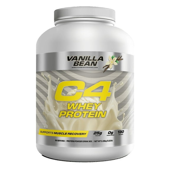 C4 Pro Whey Protein Powder, Vanilla Bean Flavor, 25g of Protein, 66 Servings