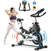 Pooboo Magnetic Exercise Bike Indoor Bluetooth Cycling Bike Home Cardio Workout Stationary Bike  45lbs Heavy-Duty Flywheel Quiet Belt Drive