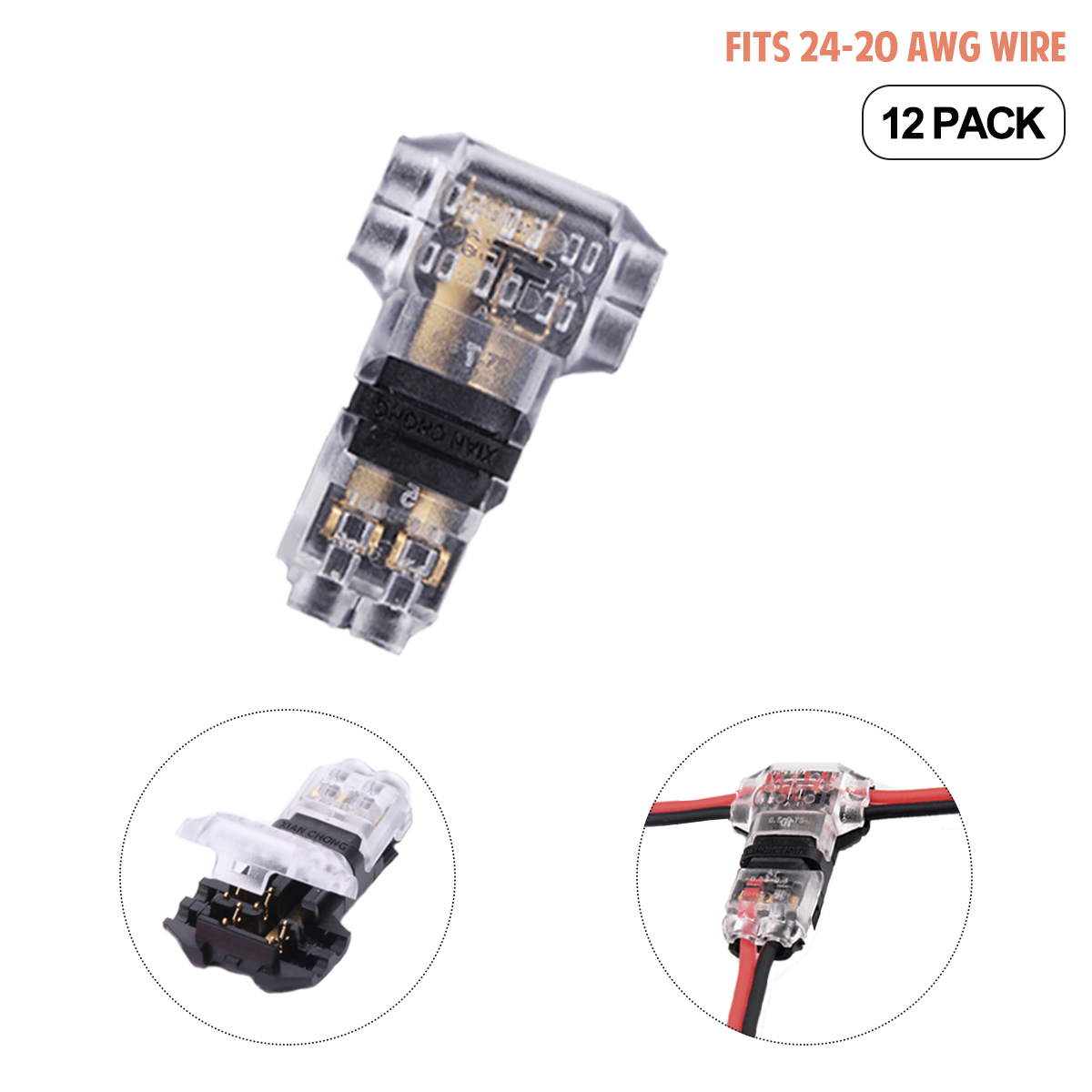24-20 AWG Wire Tap Connectors Brightfour Low Voltage Wire Splice ...