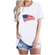 thumbnail image 1 of Camisetas de Manga Corta para las Mujeres Día de la Independencia Impresión Básica Camiseta de Verano, Cuello Redondo Casual Camiseta Blusa, 1 of 4