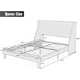 thumbnail image 3 of Einfach Queen Size Platform Bed Frame with Fabric Headboard, Light Yellow, 3 of 6