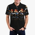 thumbnail image 2 of Lsque Mario Pattern Golf Shirts for Men Dry Fit Print Moisture Wicking Performance Short Sleeve Polo Shirt-Medium, 2 of 7