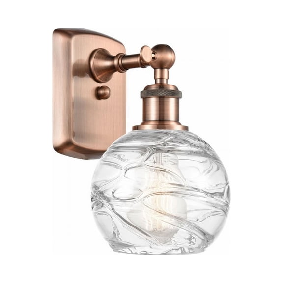 Innovations 516-1W-AC-G1213-6-LED Small Deco Swirl 1 Light Sconce part of the Ballston Collection, Antique Copper
