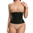 thumbnail image 4 of ZVAVZ Corset Waist Belt for Women Steel Boned Underbust Corset Satin Heavy Duty Waist Training Shaper Cincher Body Corset Black,S, 4 of 6