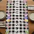 thumbnail image 5 of Table Runners 90 Inches Long Dress Scarves, Easter Bunny Gnomes Farmhouse Coffee/Dining/Kitchen Table Runner for Living Room, Spring Easter Eggs Floral Black Plaid 13x90 Inch, 5 of 9