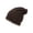 Brown/Taupe, variant on Womens Double Layered Torn Look Beanie - Purple/Black