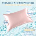 thumbnail image 6 of THXSILK Hyaluronic Acid(HA) Silk Pillowcase for Hair and Skin, 22 Momme Mulberry Silk Pillowcase with Hidden Zipper, Both Side 100% Pure 6A+ Mulberry Silk, King Size(20"X36"), Charming Pink, 6 of 7