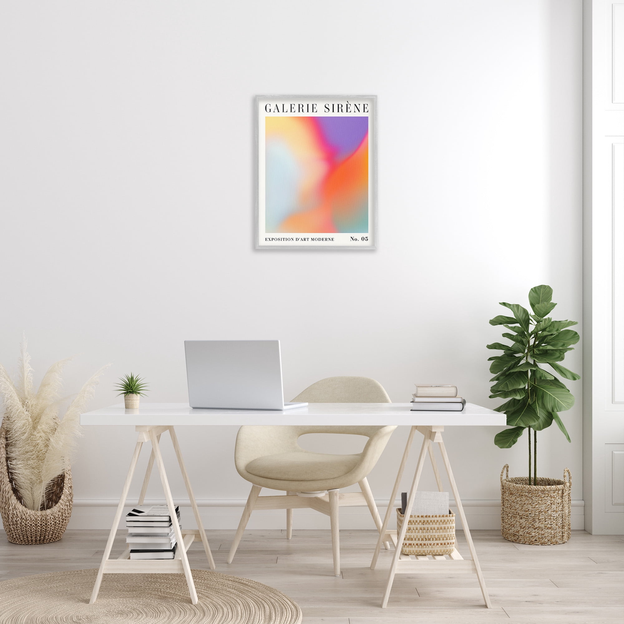 Stupell Industries Vivid Light Flare Pattern Abstract Painting Gray Framed Art Print Wall Art, 24 x 30