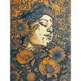 thumbnail image 1 of Loving Spring Floral Boho Duotone Illustration Extra Large XL Wall Art Poster Print, 1 of 3