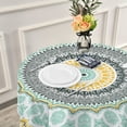 thumbnail image 6 of Coolnut Bohemia Round Tablecloth, Wrinkle Free Soft Table Cloth with Lace, 60 Inch Table Cover for Kitchen Dining Tables, Hotels, Banquets, Camping Parties House Decor, 6 of 7