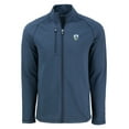 thumbnail image 2 of Men's Cutter & Buck  Heather Navy Los Angeles Chargers Peshastin Eco Fleece Recycled Raglan Tri-Blend Full-Zip Jacket, 2 of 3