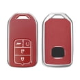 thumbnail image 6 of Xotic Tech Red Soft TPU Leather Full Protect Remote Smart Key Fob Cover Case Compatible with Honda Accord CR-V HR-V FIT Odyssey Civic 2015-up 4-Button Key, 6 of 8