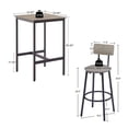 thumbnail image 4 of Bar Table Set of 2, 3 Piece Pub Table with 2 Round Stools,PU Upholstered Counter Height Dining Table and Chairs Set,Breakfast Table with Footrest for Kitchen,Living Room,Bar,Small Spaces, 4 of 8