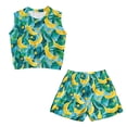 thumbnail image 4 of chaqlin Banana Leaf Girls Sleeveless T Shirt and Shorts Set 2 Piece Workout Outfits Toddler to Big Kid 5-14 Years Old, 4 of 7