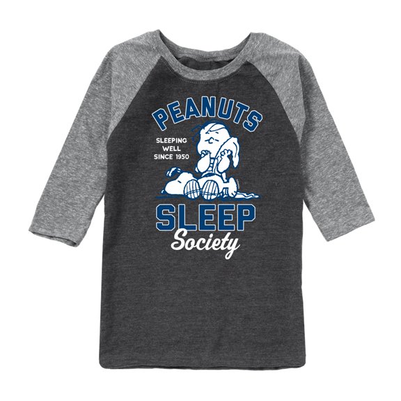 Peanuts - Peanuts Sleep Society - Toddler & Youth Raglan Graphic T-Shirt