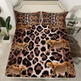 thumbnail image 2 of Feelyou Brown Rustic Cheetah Bed Sheets for Adult, Old Fashion King Sheets, Modern Leopard Print Sheet Set, Super Cozy Room Decor, 4-Piece, 2 of 7