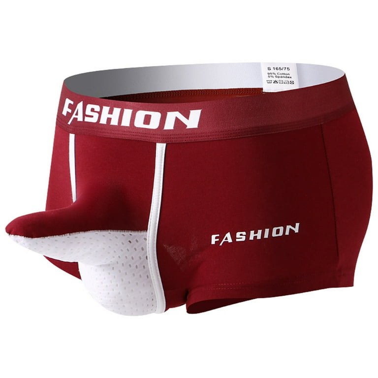 DNDKILG Boxer Briefs for Men Pack Long Leg Short Leg Covered Waistband  Breathable Mens Sexy Underwear Packs Wine XL 