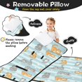 thumbnail image 3 of Multicolor Cat and Fishbone Blue Pattern Teens Toddler Nap Mat with Pillow, Sleeping Mat Bag for Preschool Daycare 59"x22", 3 of 6