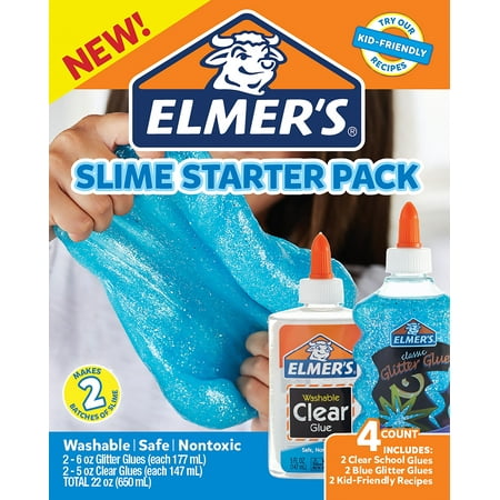 Elmers Glue Slime Starter Kit Clear School Glue Blue