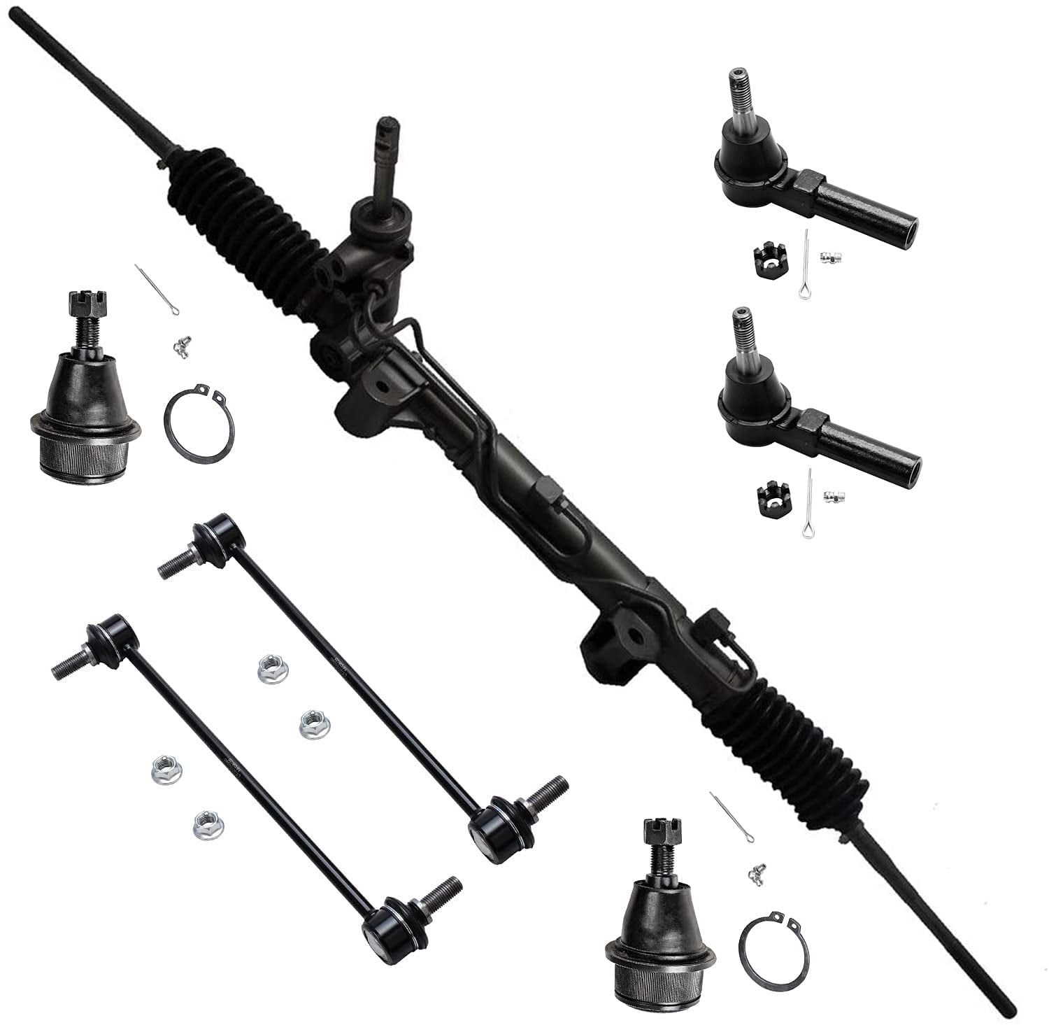 - 7pc Set Sedan ONLY Sway Bar Links & Lower Ball Joints Replacement for Dodge Avenger 200 Sebring Front Outer Tie Rods Power Steering Rack & Pinion Detroit Axle 