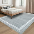 thumbnail image 2 of Washable Area Rug for Living Room, Solid Neutral Non Slip Large Rug with Rubber Backing, Low Pile Stain Resistant Modern Carpet for Bedroom Dining Room, 2×6 ft to 10×13 ft, Camel Gray Blue Black, 2 of 8