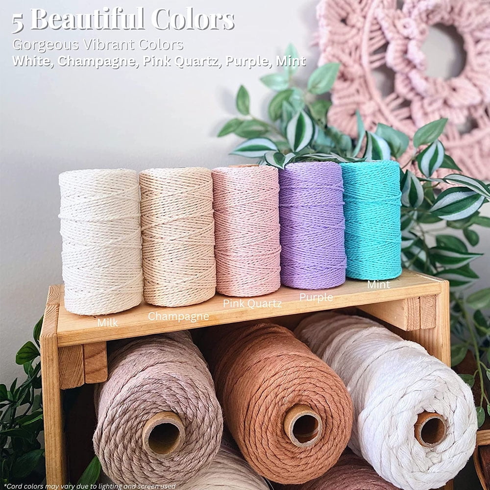 MesaSe Macrame Bakers Twine Pack - 1.5mm Cord, 110 Yard Roll, Mini Rolls in Pastel and Basic Colors - Cotton Twine for Knotting, rafting（10 pcs）