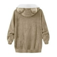 thumbnail image 6 of Elvqul Jacket for Women Hooded Fuzzy Outerwear Casual Sweaters Long Sleeve Thick with Pockets Womens Coat, 6 of 10