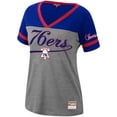 thumbnail image 2 of Women's Mitchell & Ness Allen Iverson Heathered Charcoal Philadelphia 76ers Team Captain V-Neck T-Shirt, 2 of 3