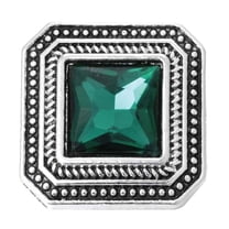 Square Mirrored Faceted Snap Jewelry Ginger Charm Button, For Interchangeable DIY Customizable Accessories