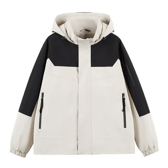 clear 50% off Usmixi 2023 Raincoat for Women Winter Plus Size Windbreaker Jacket for Women Outdoor Hiking Climbing Rain Jacket Long Sleeve Zip up Color Patchwork Pocket Hooded Outwear Weekly