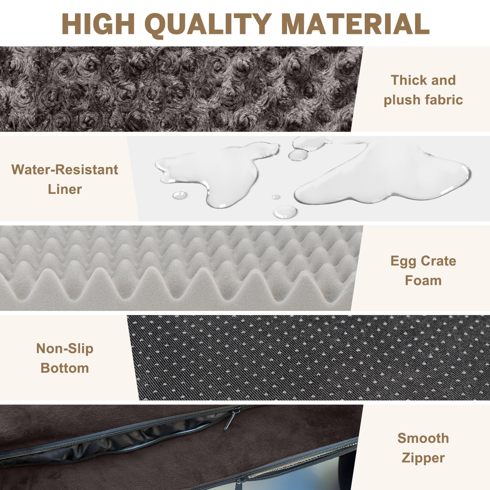 PayUSD Large Dog Bed for Extra Large Dogs Waterproof Orthopedic Dog Sofa Bed Non Slip Pet Couch with Removable Washable Cover Supportive Foam M to XXL, Brown