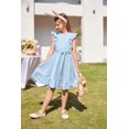 thumbnail image 4 of Vestido Arshiner para niñas, azul claro, dobladillo con volantes, tallas 10-12, 4 of 6