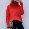 thumbnail image 1 of PEONAVET Chandail Col Roulé Femme Chandail Col Roulé Manches Longues Couleur Unie Haut, 1 of 7