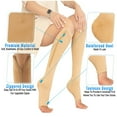 thumbnail image 3 of HAOAN Zipper Compression Socks - Open Toe Knee High Graduated Pressure Support Hose for Improved Leg Circulation - Unisex - Brown Regular Size -  (2 Pairs), 3 of 7