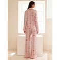 thumbnail image 6 of AIGUR Mommy and Me Satin Pajamas Set Adorable Heart Print Long Sleeve Turn Down Collar Tops and Pants, Family Matching Sleepwear, 6 of 7