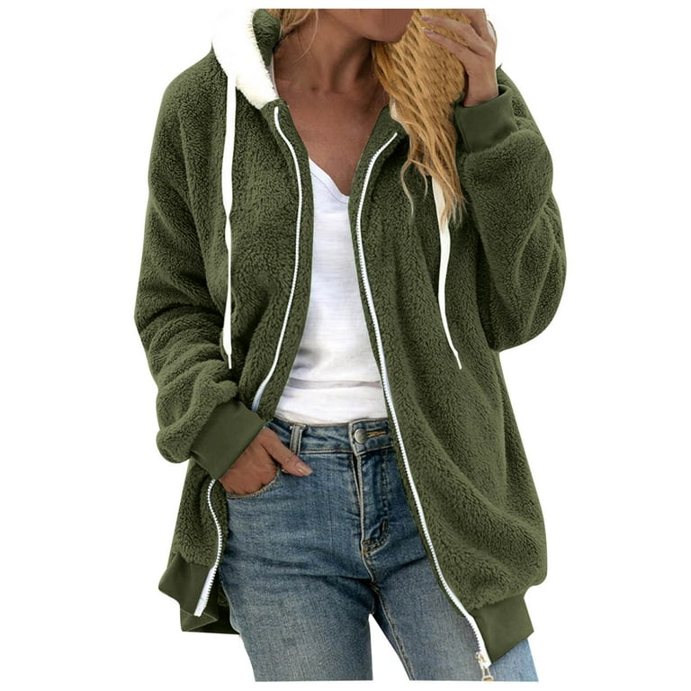 CAICJ98 Jackets for Women Women S Full Zip Polar Jacket Mossy Oak
