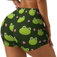thumbnail image 2 of Green Cute Frog Pattern Workout Shorts For Women Scrunch Butt Lifting Yoga Gym Seamless Booty Biker Shorts Medium, 2 of 9