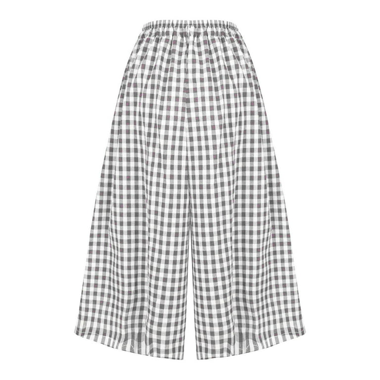 APEXFWDT Women's Elastic Waist Skirt Shorts High Rise Gingham