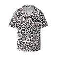 thumbnail image 5 of PAYOHTO Pink Leopard Butterfly Mens Hawaiian Casual Short-sleeved Shirt Tropical Summer Beach Button Down Shirts, 5 of 7