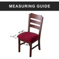 thumbnail image 2 of Stretch Diagonal Jacquard Waterproof Chair Seat Covers for Dining Room Chairs Covers Dining Chair Seat Covers Kitchen Chair Covers with Buckle (Wine Red1, 4), 2 of 6