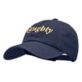 thumbnail image 2 of Naughty Embroidered Unstructured Pigment Dyed Cotton Cap - Navy OSFM, 2 of 5