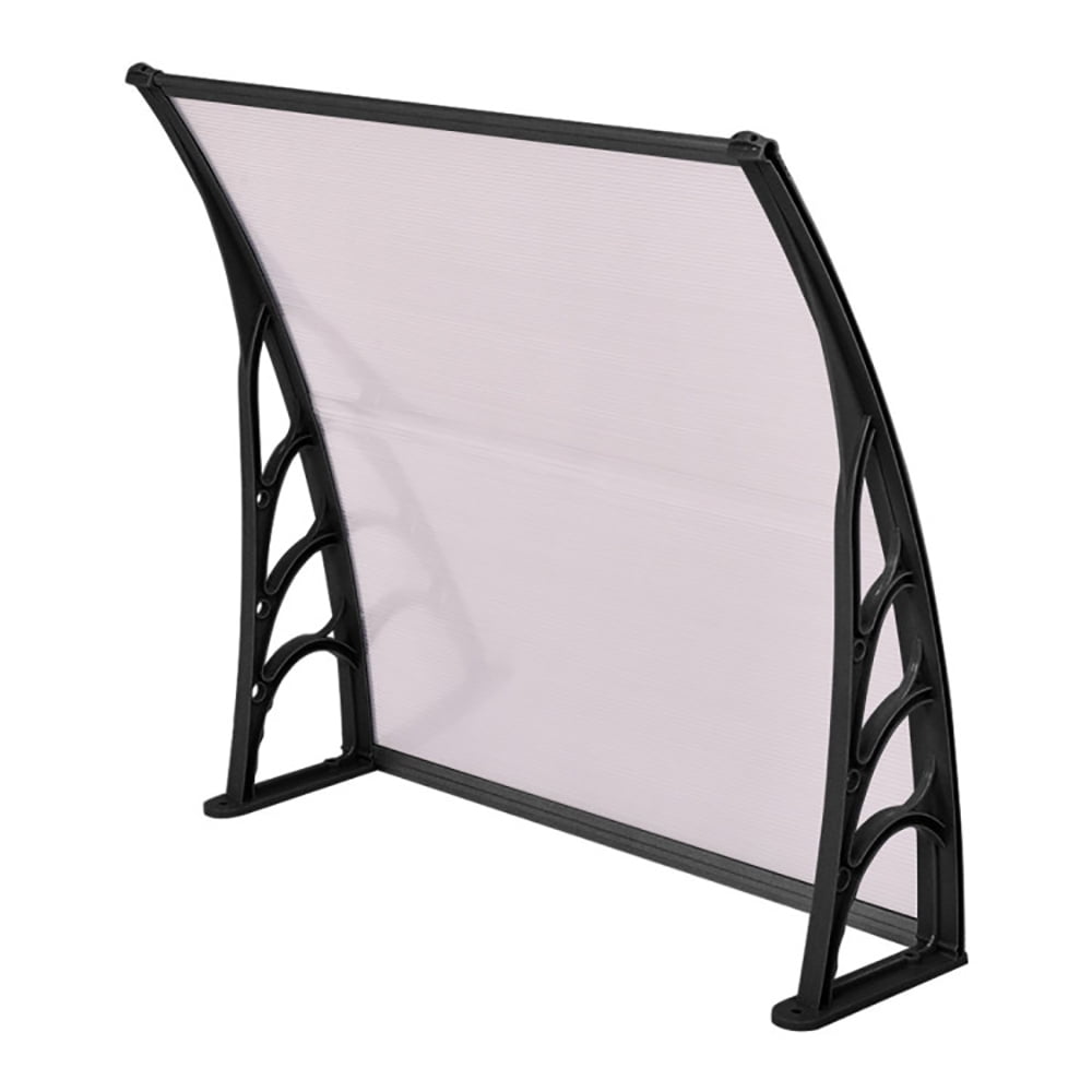 Aimee Lii 40 x 40 Inch Outdoor Polycarbonate Front Door Window Awning Canopy, Outdoor Awning for Patio, Black
